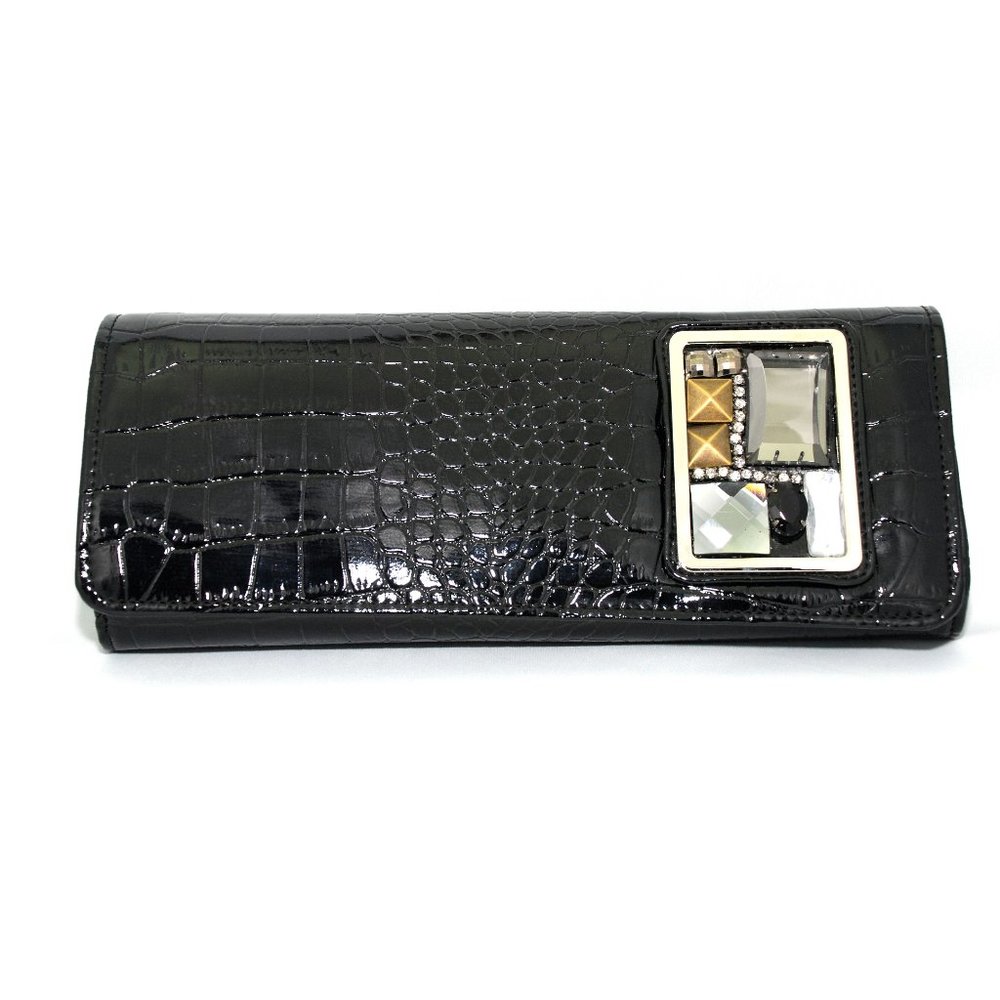 Black Alligator Evening Clutch | Purse | Handbag (vegan)